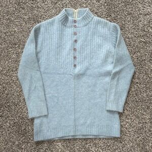 Vintage 70s Sears JR Bazaar Blue Lambswool Mohair-Style‎ Sweater Angora Size S